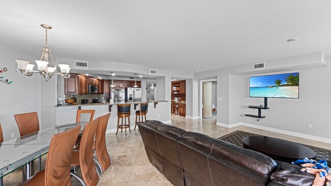 Living area to Kitchen