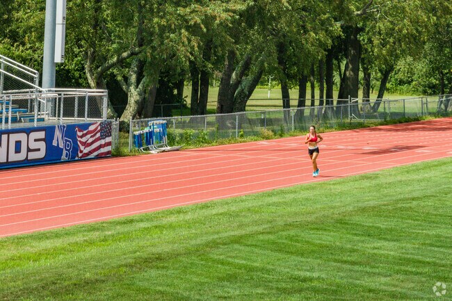 A runner running at a nearby school in the Fieldsboro neighborhood.