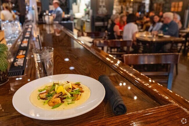 One of the Big Grove Tavern's top meals is their delicious shrimp and grits.