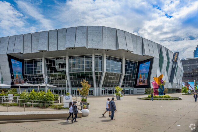 The Golden 1 Center is the home of the Sacramento Kings and concert venue near Sundance Lake.