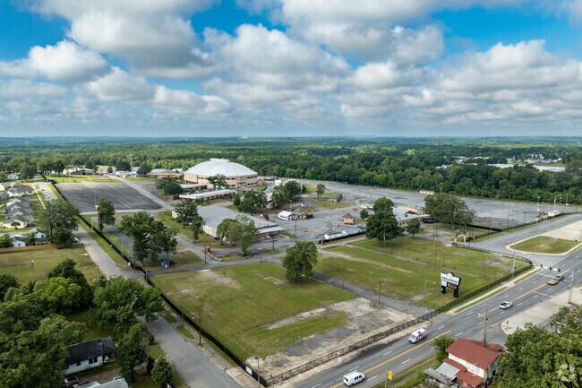 The Arkansas State Fairgrounds are west of South End across Schiller St.