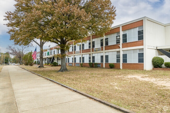 Sidewalks make getting to school at Hillcrest High in Memphis a breeze.