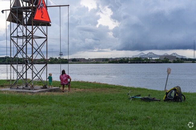 Holy Cross also has its own river walk, great for nice views of the New Orleans skyline.