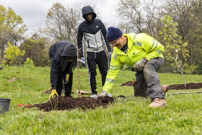 St. Clair residents work together farming at Hilltop Urban Farm.