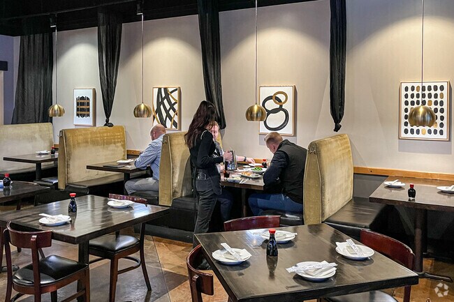 Asachi Sushi offers great Japanese food and is located near the Sharon neighborhood.