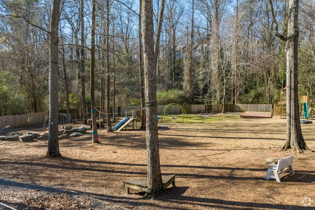 The Hirsch Academy has a large wooded play area.