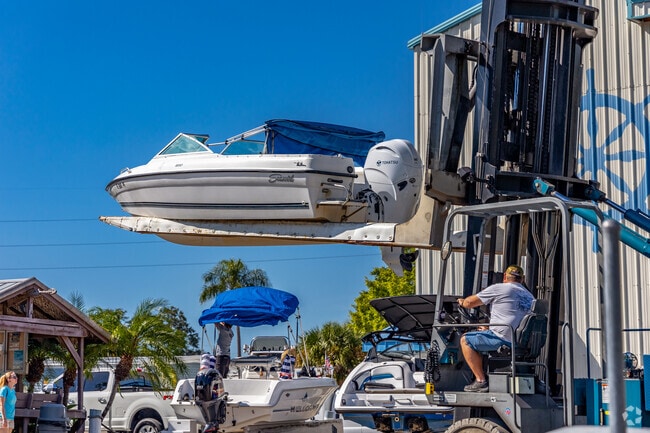 Residents visit Bay Pines Marina to pick-up their boats and get out onto the water.