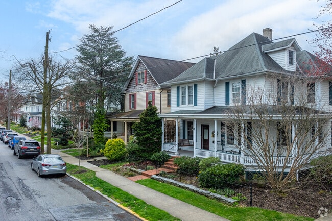 Many homes in Lititz offer small yards and sit on quiet streets.