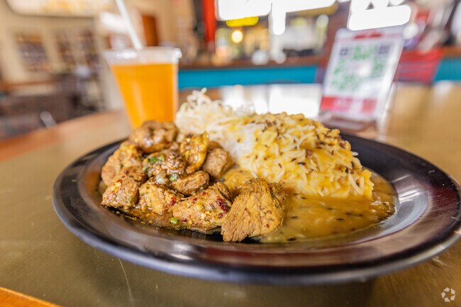 Chunkay at Lake Park serves up amazing Pork Curry Dinner and Passion Fruit Juice combo.