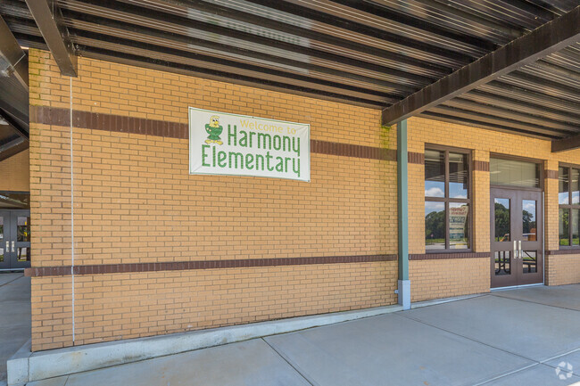 School spirit is prominently displayed throughout the Harmony Elementary School.
