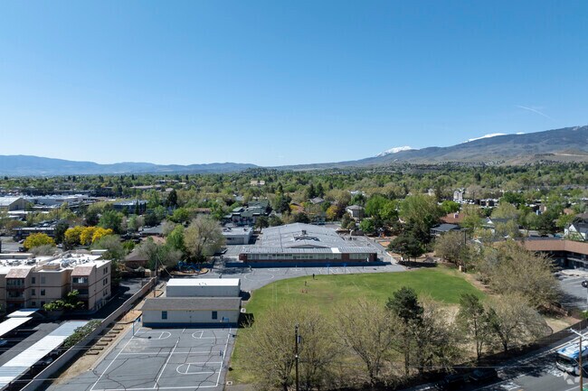 An aerial view of Anderson Elementary School facing South.