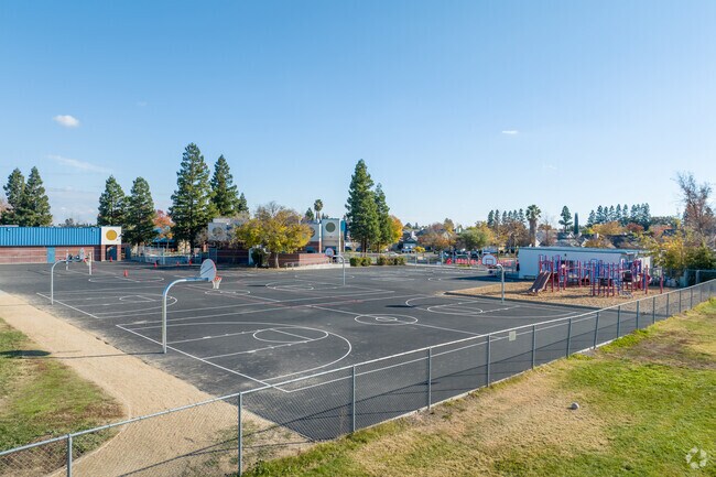 Students at Isabelle Jackson Elementary likes to play basketball during recess.