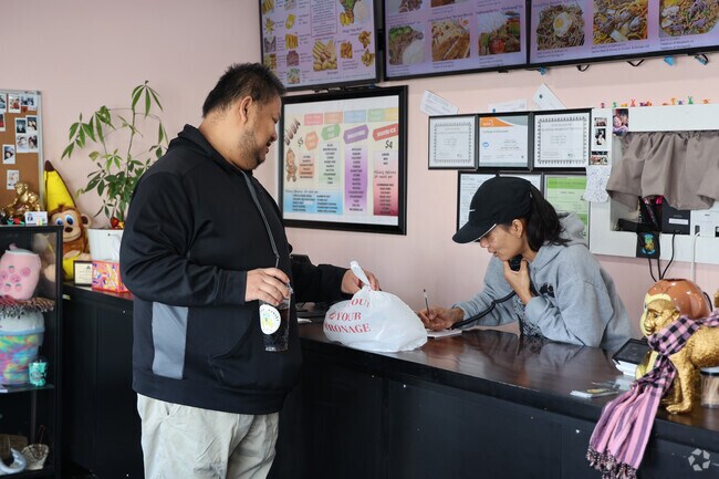 The Golden Monkey Cafe offers delicious Cambodian food close to Agganis AC.