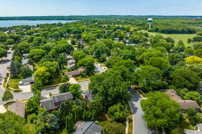 Orchid Heights in Middleton is close to Lake Mendota, as seen by aerial view.