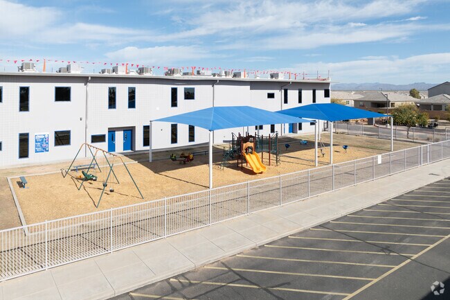 Magma Ranch School provides its students shaded play areas.