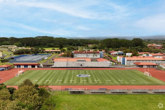 Waiakea High School is a highly rated public institution, and lies next to the University of Hawaii campus.