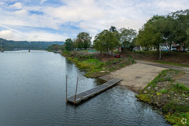 A boat ramp at Riverfront Park provides easy access to the Allegheny River for boating.