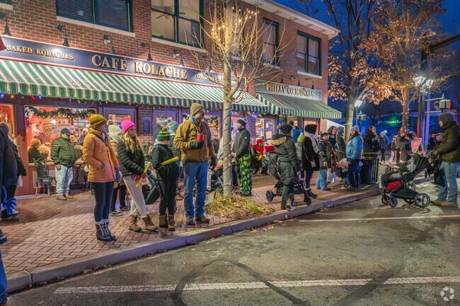 People line the street in anticipation of the parade at the Beaver Light Up Festival.