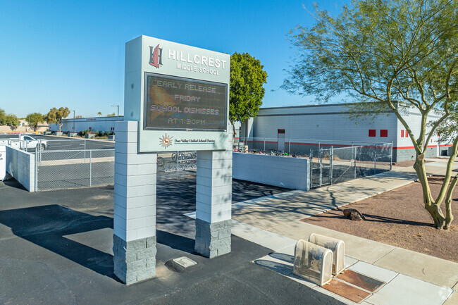 The monument sign greets you at Hillcrest Middle School in Glendale.