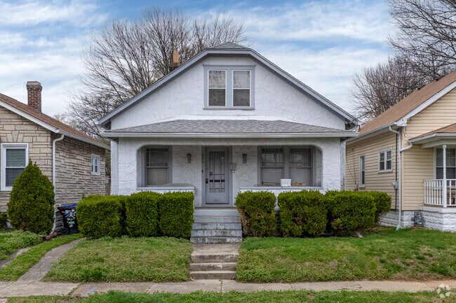 Bungalow style homes are a common style in the Meriwether neighborhood.