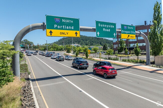 Interstate 205 offers Happy Valley residents easy access to Portland, located 15 miles away.