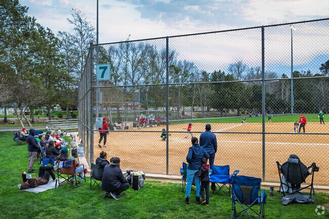 Families gather for Little League games at Ronald Reagan Sports Park, near Rancho Highlands.