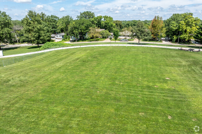 Students of Lucas Elementary love the large green space for recess and PS classes.