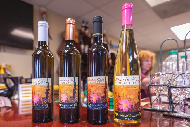 Try the unique taste of mead at Prairie Rose Meadery near Anderson Park.