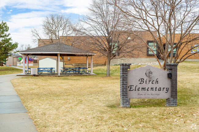 The school sign at Birch Elementary in Broomfield, Colorado.