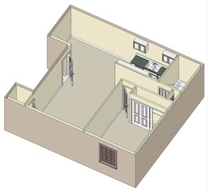 1 bed floorplan