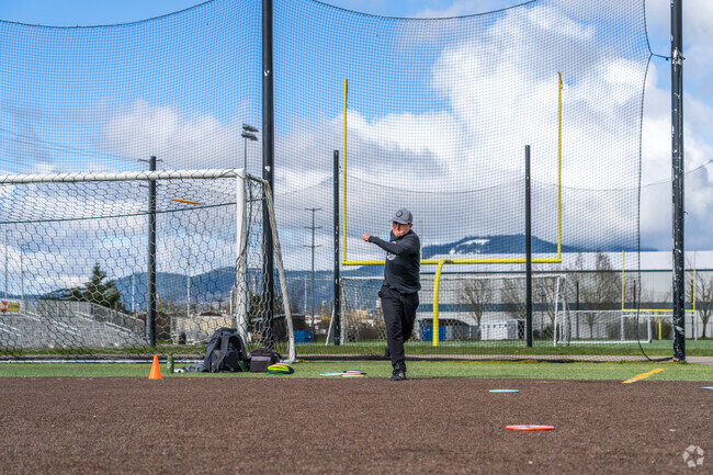 Disc golfers can practice their trows on the sports fields at Les Schwab Sports Park in East Springfield.