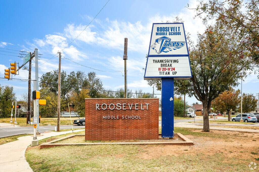 Roosevelt Middle school's, in Industrial Heights, signs provides upcoming information