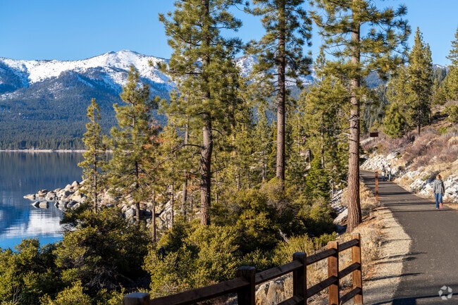 The Tahoe East Shore Trail is a short drive from South Outer Reno and runs parallel to the lake.