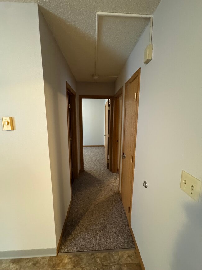 Hallway to bathroom and bedrooms