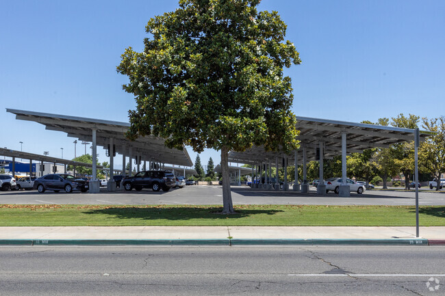 The parking area at Clovis High School accommodates staff and students.
