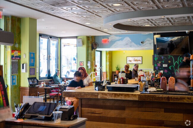 Busboys and Poets is a popular brunch spot in Takoma with other locations throughout DC.