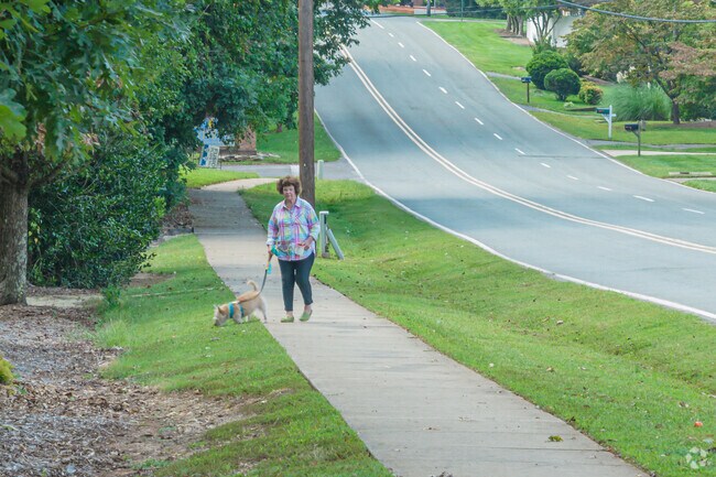 Foxhall maintains its sidewalks, making it a great place to walk your dog.