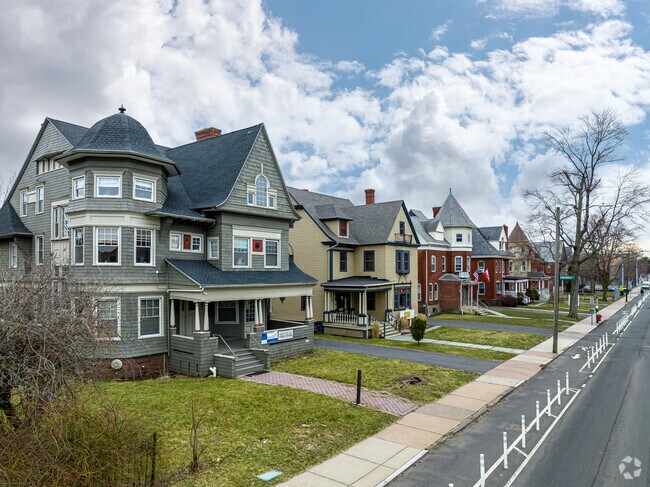 Many large homes in Sheldon Charter Oak have been converted to offices.