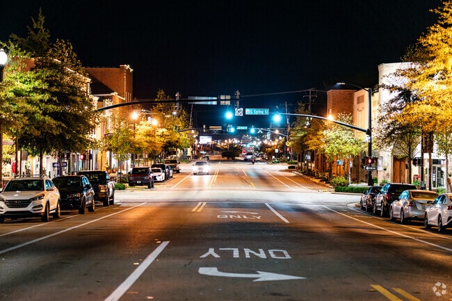 Historic Downtown Tupelo is a beautiful place to walk at night.
