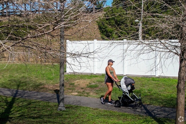 Booker Creek Park is a beautiful area to take a stroll with your baby.