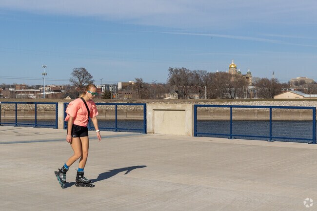 Rollerblading in Indianola Hills.