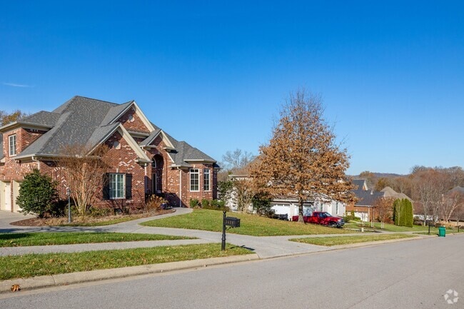 Homes seen in subdivisions are large and make of brick in the Triune Area.