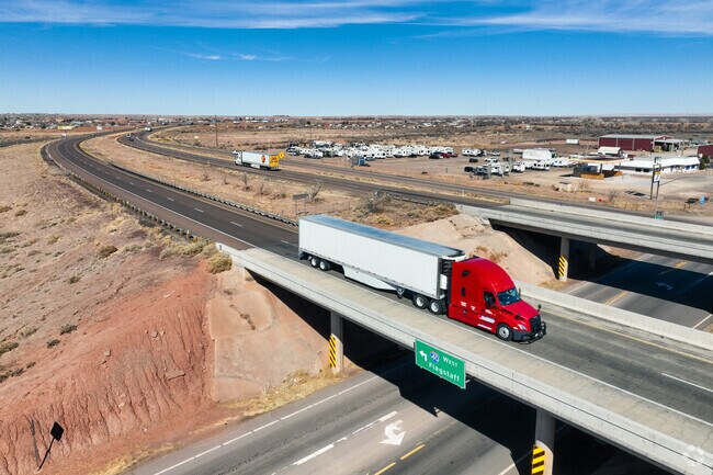 Interstate 40 runs through Winslow and leads west toward Flagstaff.