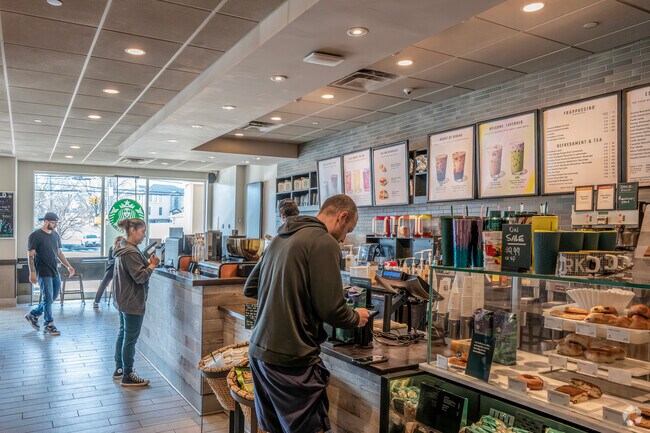 Woodrow Village, the area’s only commercial hub, covers the basics like Starbucks for coffee.