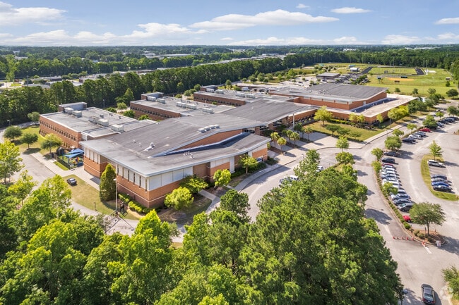 R.B. Stall High School has a large campus with several sports fields.