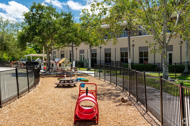 Naples Christian Academy has a small playground at the rear of the school.