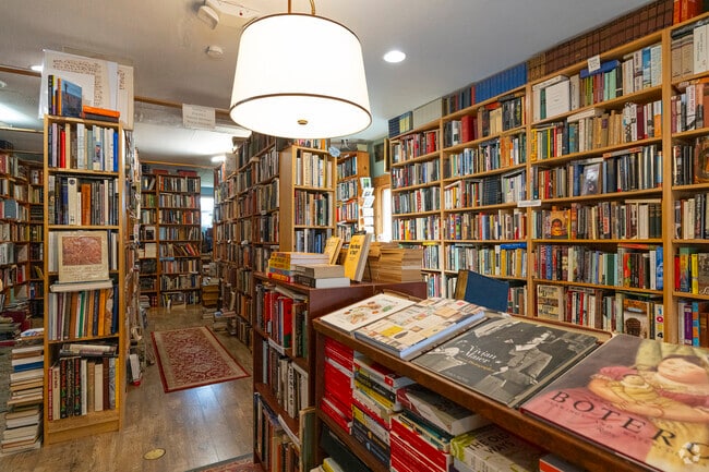Shelves of books at the Arches Bookstore in the Portsmouth neighborhood.