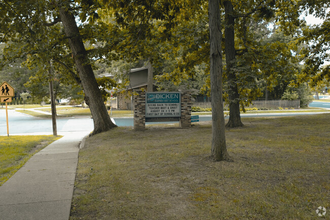 Read on upcoming events with the Dicken Elementary School signage board in Ann Arbor, MI.