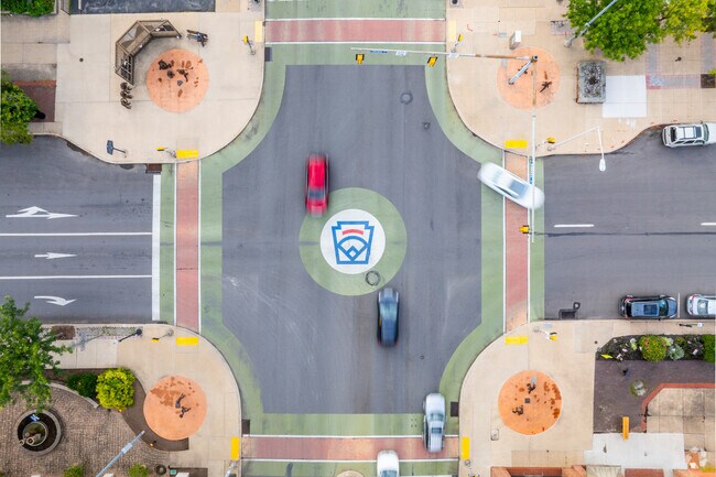 The Little League logo adorns the first intersection upon arriving in Downtown Williamsport.
