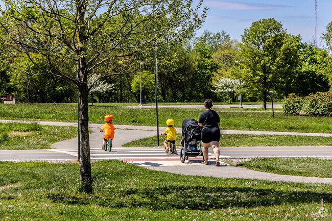 Academy Park, located in Cherry Bottom, offers walking paths and playgrounds for the little ones
